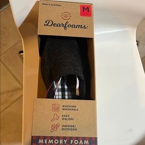 Dearfoams Black Memory Foam Loafers